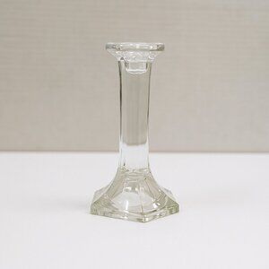 Elegant Clear Glass Hexagon Taper Candle Holder